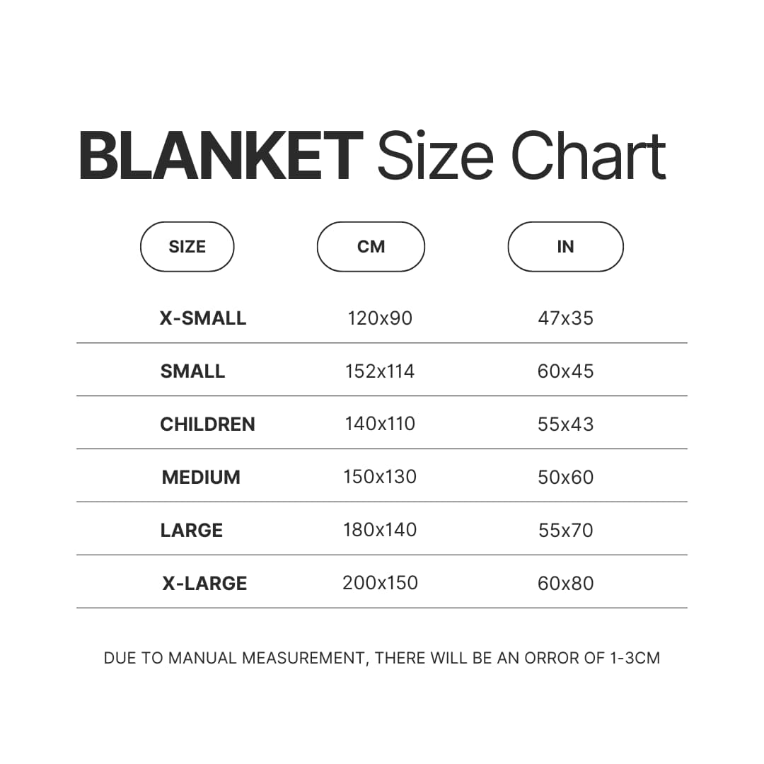 Blanket Size Chart - Scooby Doo Merch