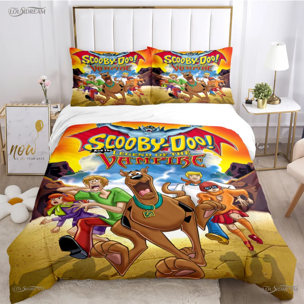 Cartoon Dog Doo Kawaii Duvet Cover Comforter Bedding set Soft Quilt Cover and Pillowcases for Teens 10 - Scooby Doo Merch