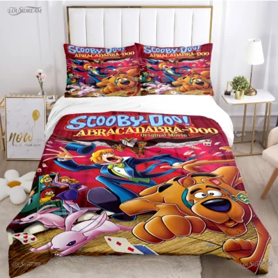 Cartoon Dog Doo Kawaii Duvet Cover Comforter Bedding set Soft Quilt Cover and Pillowcases for Teens 11 - Scooby Doo Merch