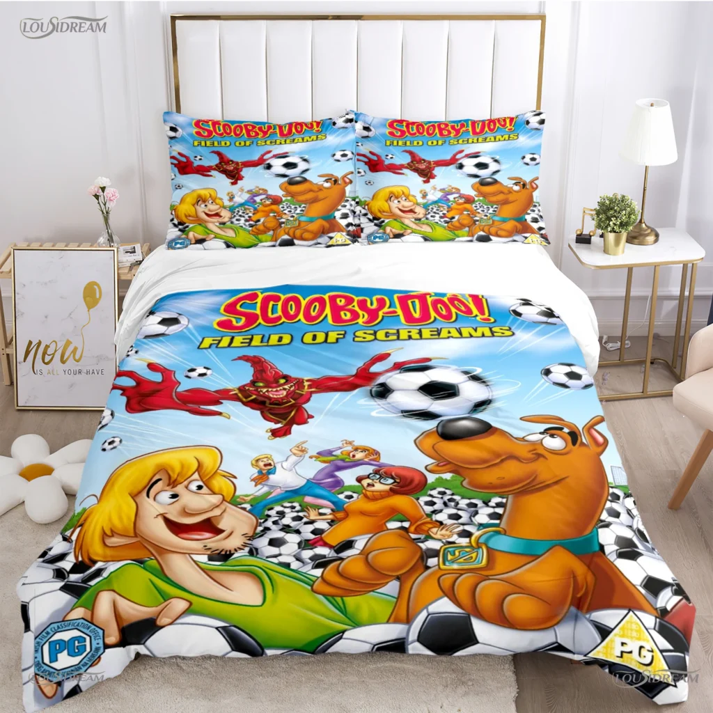 Cartoon Dog Doo Kawaii Duvet Cover Comforter Bedding set Soft Quilt Cover and Pillowcases for Teens 13 - Scooby Doo Merch