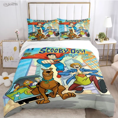 Cartoon Dog Doo Kawaii Duvet Cover Comforter Bedding set Soft Quilt Cover and Pillowcases for Teens 15 - Scooby Doo Merch