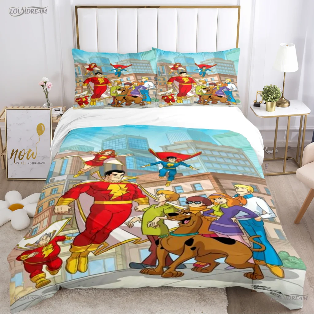 Cartoon Dog Doo Kawaii Duvet Cover Comforter Bedding set Soft Quilt Cover and Pillowcases for Teens 16 - Scooby Doo Merch