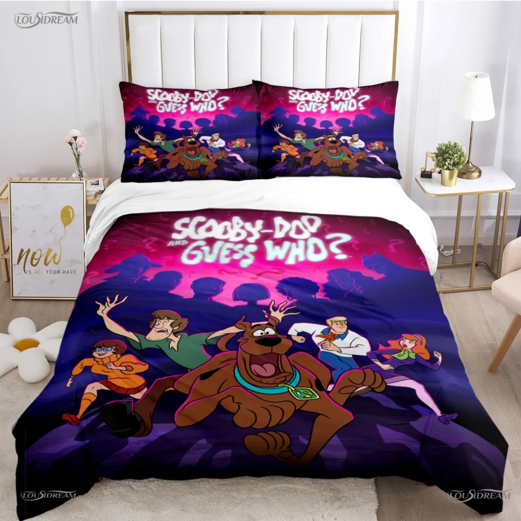 Cartoon Dog Doo Kawaii Duvet Cover Comforter Bedding set Soft Quilt Cover and Pillowcases for Teens 20 - Scooby Doo Merch