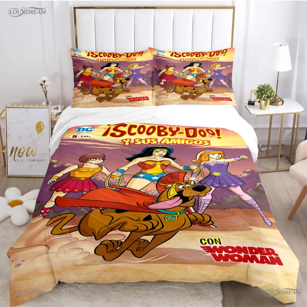 Cartoon Dog Doo Kawaii Duvet Cover Comforter Bedding set Soft Quilt Cover and Pillowcases for Teens 22 - Scooby Doo Merch