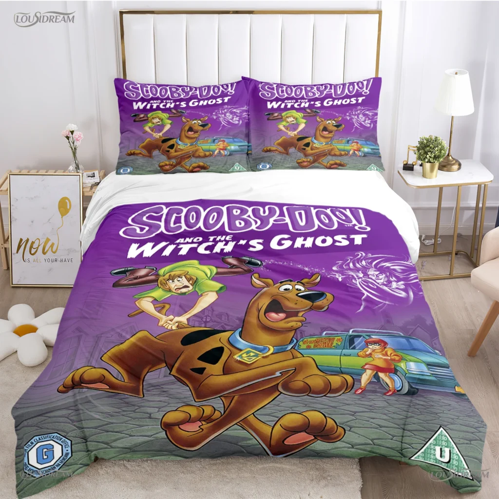 Cartoon Dog Doo Kawaii Duvet Cover Comforter Bedding set Soft Quilt Cover and Pillowcases for Teens 5 - Scooby Doo Merch