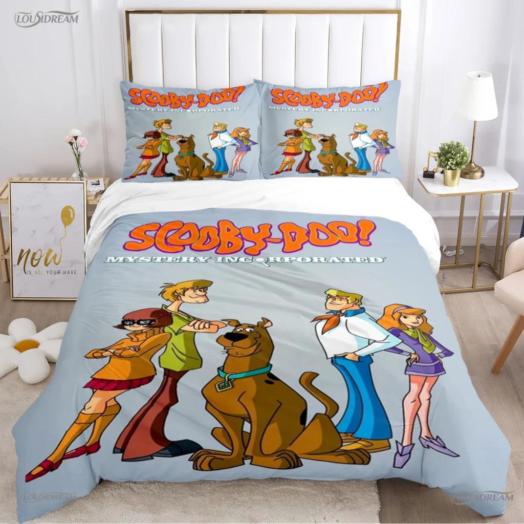 Cartoon Dog Doo Kawaii Duvet Cover Comforter Bedding set Soft Quilt Cover and Pillowcases for Teens 6 - Scooby Doo Merch