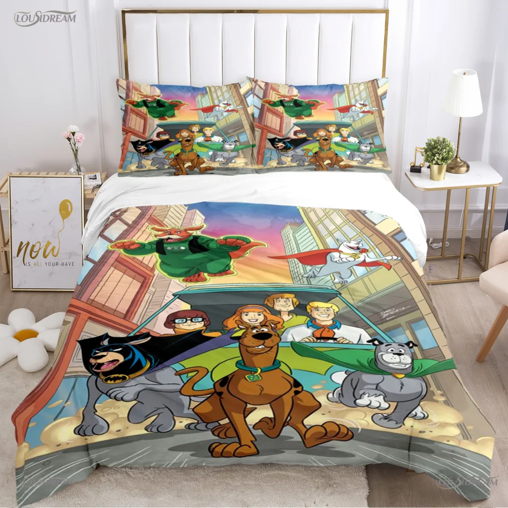 Cartoon Dog Doo Kawaii Duvet Cover Comforter Bedding set Soft Quilt Cover and Pillowcases for Teens 9 - Scooby Doo Merch