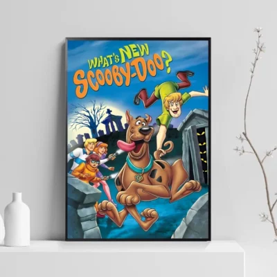 S Scooby Cartoon D Doo Anime Posters Sticky Decoracion Painting Wall Art White Kraft Paper Wall 6 - Scooby Doo Merch