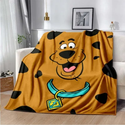 SScoobyy Four Seasons Blanket Sofa Cover Travel Bed Plush Blanket Lightweight Flannel Blanket Blankets for Beds 23 - Scooby Doo Merch