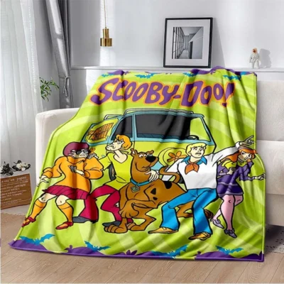 SScoobyy Four Seasons Blanket Sofa Cover Travel Bed Plush Blanket Lightweight Flannel Blanket Blankets for Beds 25 - Scooby Doo Merch