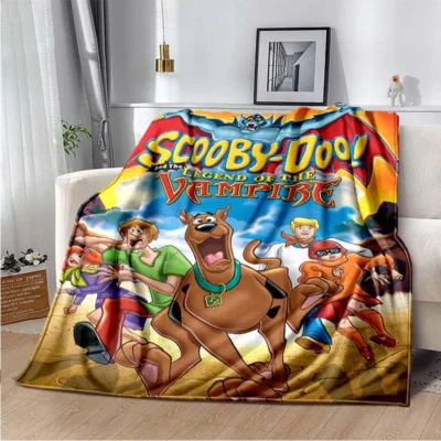 SScoobyy Four Seasons Blanket Sofa Cover Travel Bed Plush Blanket Lightweight Flannel Blanket Blankets for Beds 30 - Scooby Doo Merch