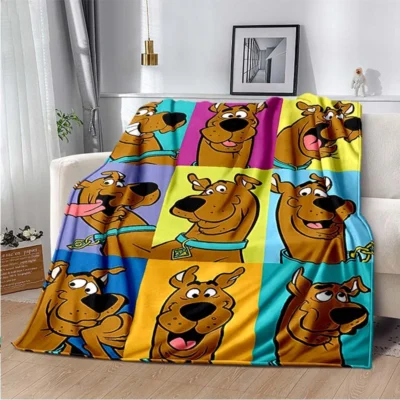 SScoobyy Four Seasons Blanket Sofa Cover Travel Bed Plush Blanket Lightweight Flannel Blanket Blankets for Beds 32 - Scooby Doo Merch