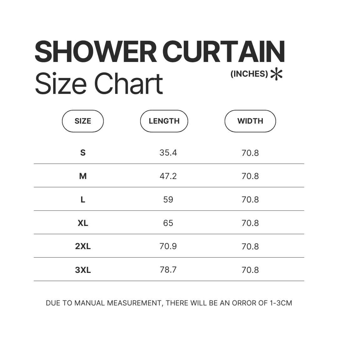 Shower Curtain Size Chart - Scooby Doo Merch