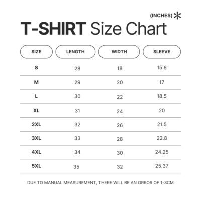 T shirt Size Chart - Scooby Doo Merch